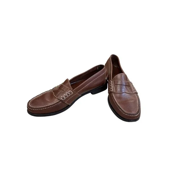 Cole Haan Mens Brown Leather Slip-On Loafers Size 10D SKU 8215 - Picture 2 of 11